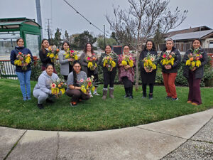 2024 Floral Class, ladies working on and showing their beautiful floral arrangements.